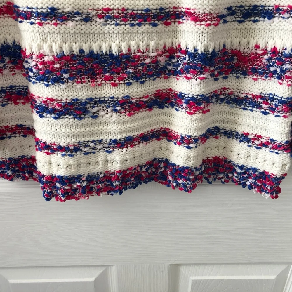 Ruby Rd Size M Vibrant Patriotic Knit Pullover Sweater Cozy Flared Sleeve - Picture 7 of 9